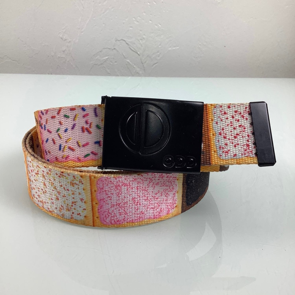 ODD Sox Pop Tarts Novelty Nylon Web Ajustable Belt Size L EUC
